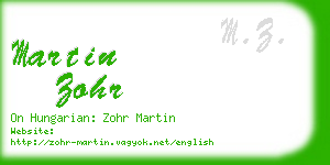 martin zohr business card